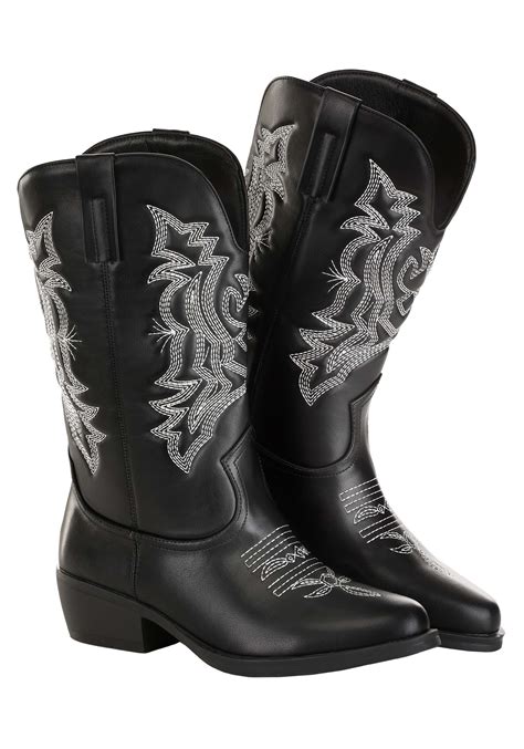 Black Cowgirl Boots With White Stitching at Erin Birks blog