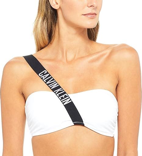 Calvin Klein Women S Strap Bandeau Rp Bikini Top White Pvh White Size L