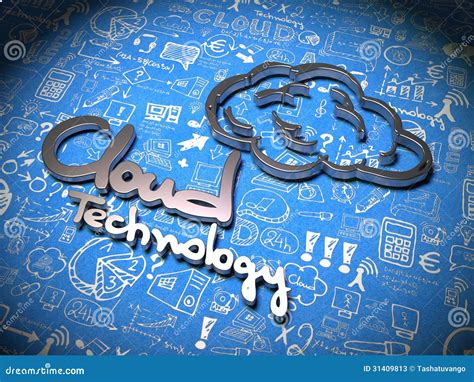 Cloud Background With Handwritten Characters Stock Illustration