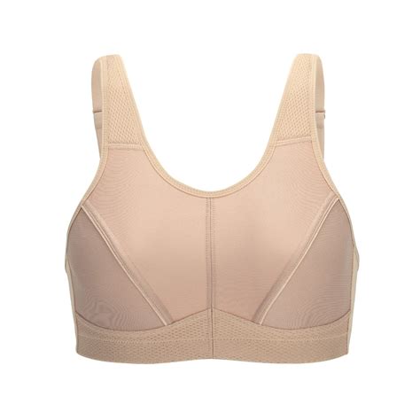 Deyllo Women S High Impact Full Coverage Wireless Plus Size Sports Bra Beige 48dd