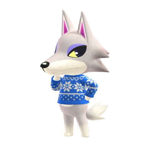 A Cartoon Wolf Is Wearing A Sweater And Standing In Front Of A White