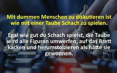 Mit Dummen Menschen Zu Diskutieren Ist Wie Mit Einer Taube Schachjzu