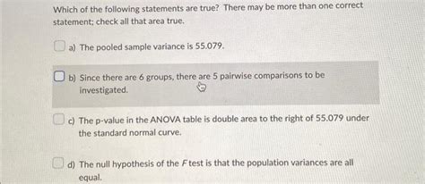 Solved Which Of The Following Statements Are True There May Chegg