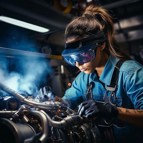 Premium Ai Image Breaking Stereotypes Women Thriving As Mechanics