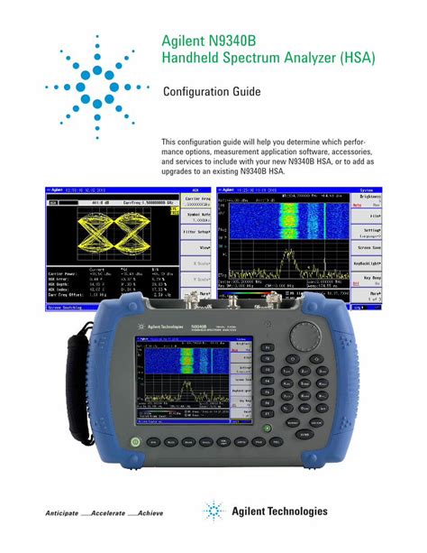 PDF Agilent N9340B Handheld Spectrum Analyzer HSA Your Agilent