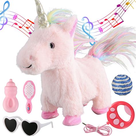 Amazon Pink Walking Unicorn Toy Set Singing Dancing Electronic