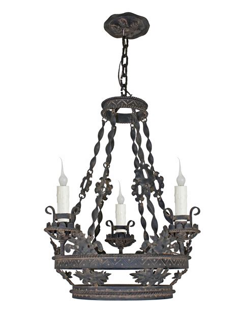 Ch 009 Hand Forged Iron Four Light Chandelier Hand Forged Iron