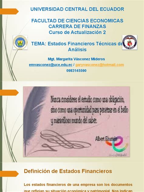 Clase 2° Estados Financieros Y Tecnicas De Analisis Pdf Estado