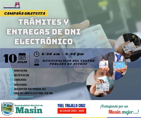 Campaña Gratuito de Trámites y Entregas de DNI Electrónico Campañas