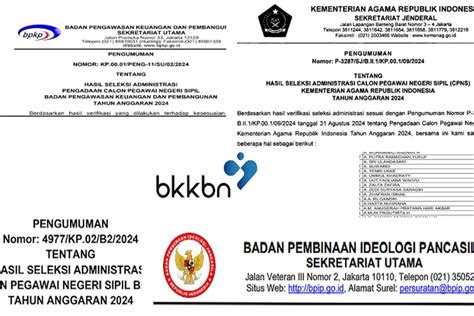 Lengkap Link Pengumuman Hasil Administrasi Cpns Terbaru