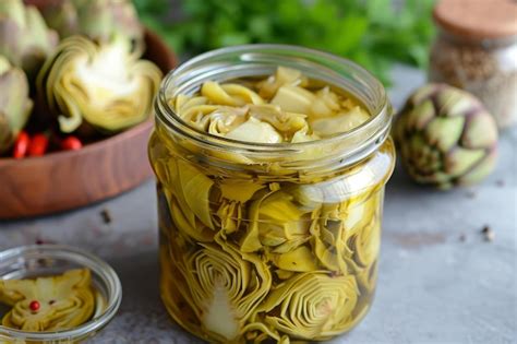 Premium Photo Aromatic Artichokes Pickled Olive Oil Generate Ai