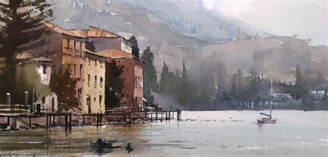 Grahame Booth Gallery Of Paintings Watercolor Scenery Lake Painting