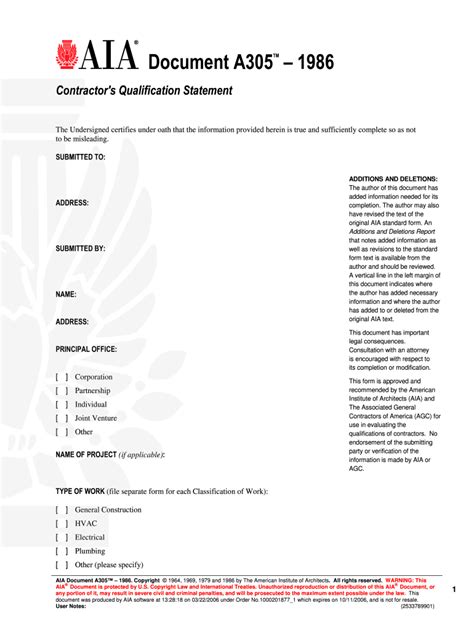 Aia A305 Fill And Sign Printable Template Online Us Legal Forms