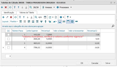 Rh Rm Fop Tabela De Inss Progressiva Vig Ncia A Partir De