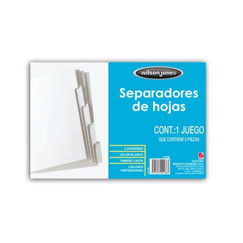 SEPARADOR 8 DIV P2189 CARTA CEJA BLANCA WILSON JONES Ofimarket Mx