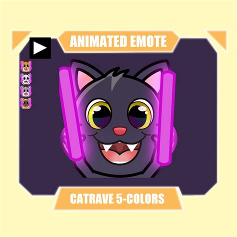 Animated Cat Rave Emote For Twitch Discord Youtube Streaming Etsy