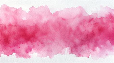 Pink Watercolor Brushstrokes With Rough Edges On White Paper Background