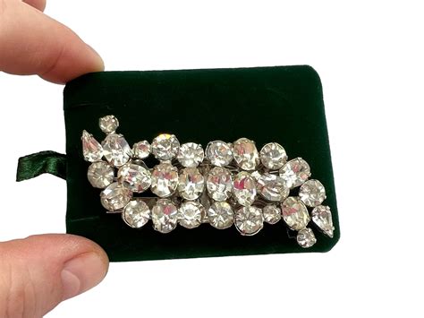 Vintage Duette Mid Century Rhinestone Fur Dress Clip Brooch Etsy