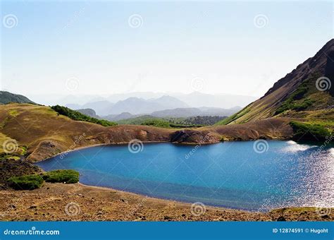 Blue Lake in Volcanic Terrain, Chile Stock Image - Image of lava, chile ...