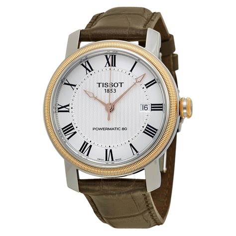 Tissot T Classic Bridgeport Powermatic 80 Silver Dial Brown Leather Men