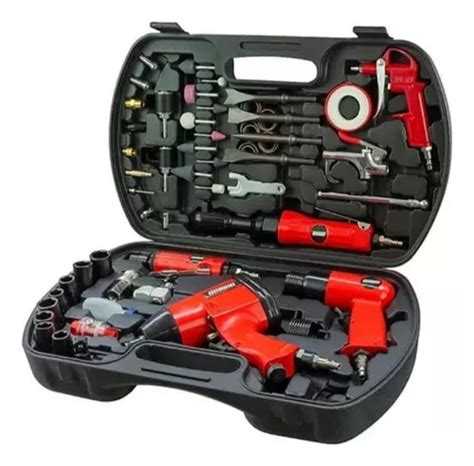 Kit Set Juego Herramientas Neumáticas Profesional 62un Omaha Color Rojo