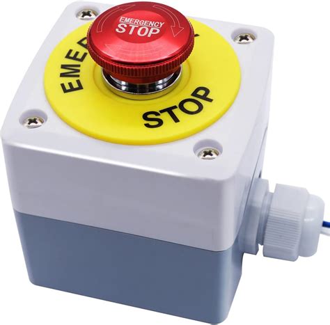 Uxcell 22mm Nc Red Mushroom Emergency Stop Switch 600v 10a