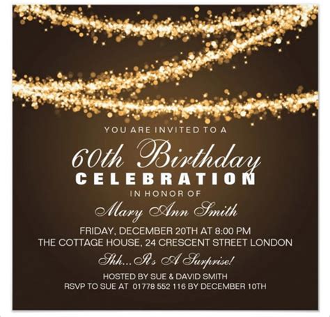 26 60th Birthday Invitation Templates Psd Ai