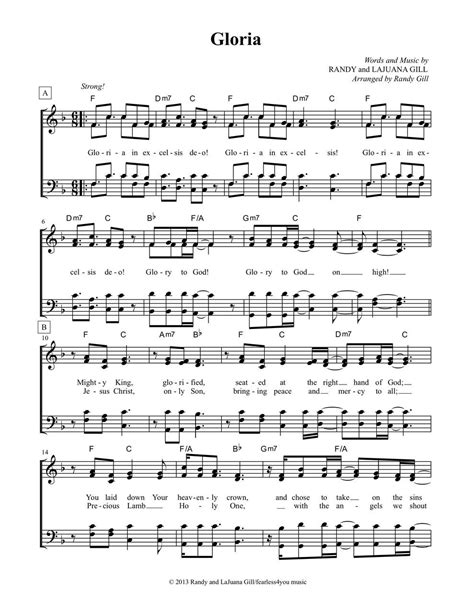 Gloria Sheet Music - fearless4You.com