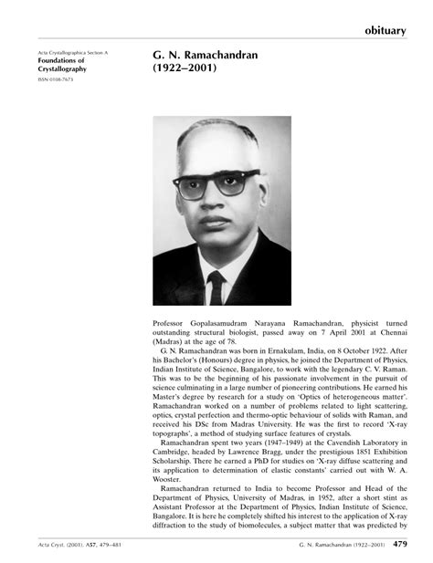 (PDF) G. N. Ramachandran (1922–2001)