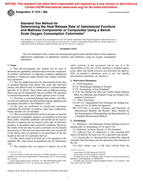 Astm E1474 96a Standard Test Method For Determining The Heat Release