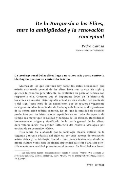 Pdf De La Burguesía A Las Elites Entre La Ambigüedad Y La A