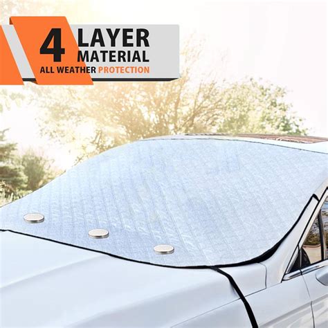 Magnetic Car Windshield Snow Cover 57X44" (Color: Silver)