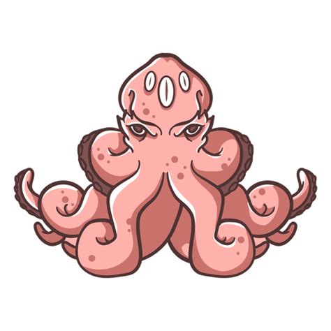 Design Png E Svg De Ícone De Criatura Folclórica Kraken Rosa Para Camisetas