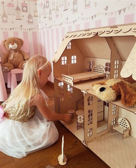 Wooden Barbie House Modern Dollhouse Withought Furniture Etsy