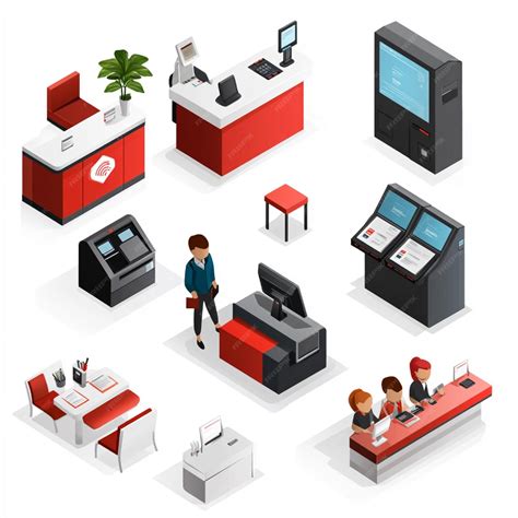 A visual guide to different front desk equipment such as checkin kiosks