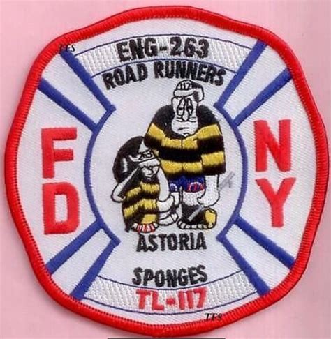 Fdny Astoria “road Runners” Engine 263 Tl 117 Sponges Fire Patch