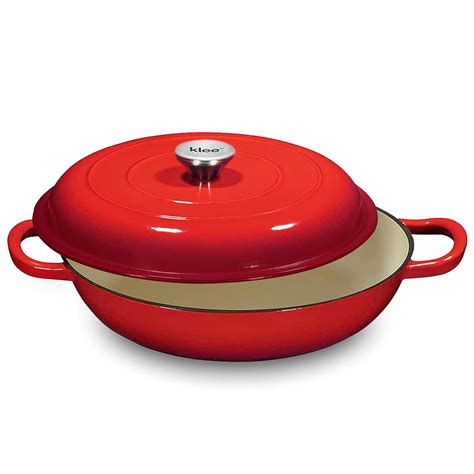 Buy Klee Enameled Cast Iron Casserole Pan With Lid Qt Inch