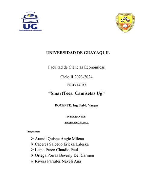 Smarttees Proyecto Terminado UNIVERSIDAD DE GUAYAQUIL Facultad De