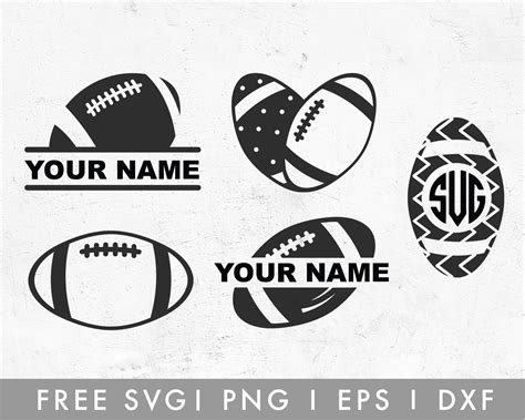 Free Football Monogram SVG Cut File for Cricut, Cameo Silhouette ...