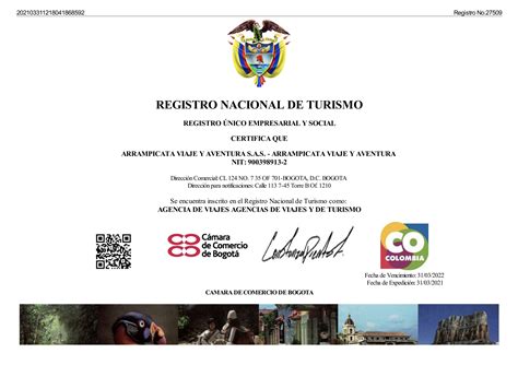 Registro Nacional De Turismo Arrampicata Viaje Y Aventura