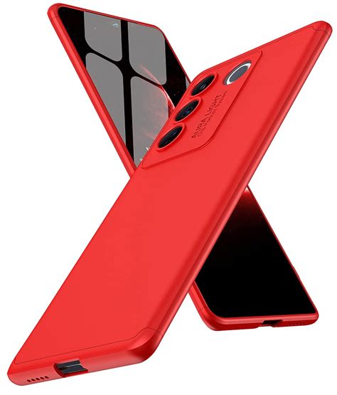 Kapa Double Dip Full 360 Protection Back Case Cover For Vivo V27 Pro 5g Red Polycarbonate