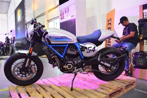 Ducati Scrambler Motorcycle At Ride Ph Motorcycle Show In Pasig