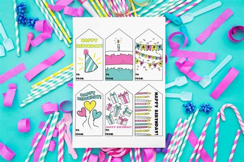 Birthday Tags Printable Set Brights Example Mom Envy