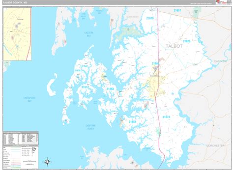 Talbot County, MD Wall Map Premium Style by MarketMAPS - MapSales