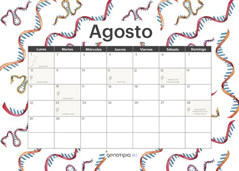 Calendario genético agosto 2022 Genotipia