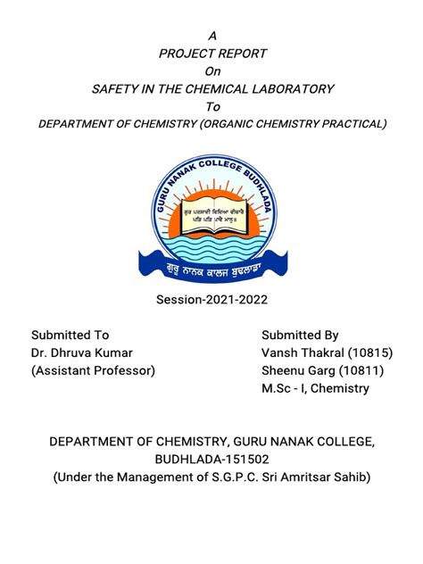 Safety in The Chemical Laboratory | PDF | Chemistry