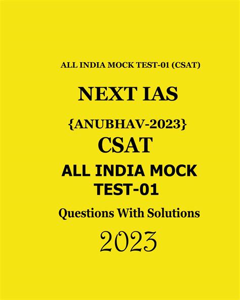 NEXT IAS 2023 ANUBHAV 2023 CSAT ALL INDIA MOCK TEST 01 ENGLISH