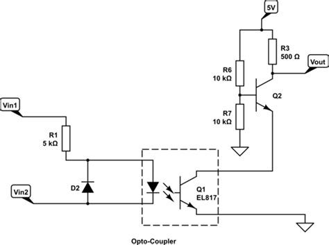 Rs232 Opto Coupled Rs 232 Receive Circuit Electrical Engineering