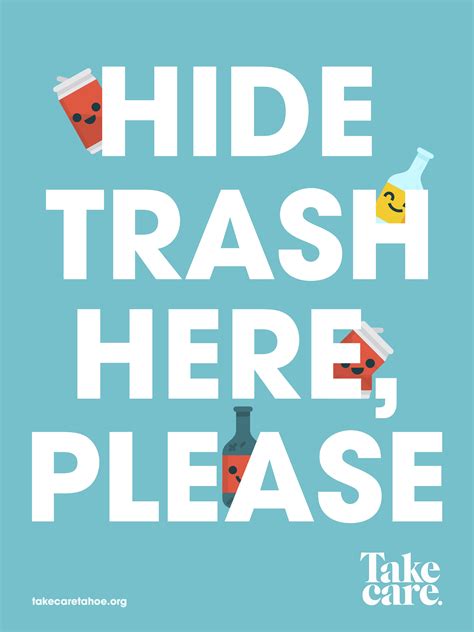 Hide Trash Here, Please! - Tahoe Fund