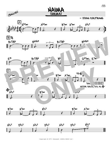 John Coltrane Naima Niema Arr David Hazeltine Sheet Music Notes